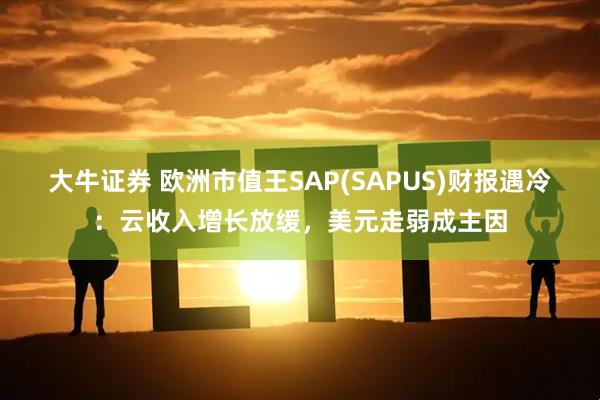 大牛证券 欧洲市值王SAP(SAPUS)财报遇冷：云收入增长放缓，美元走弱成主因